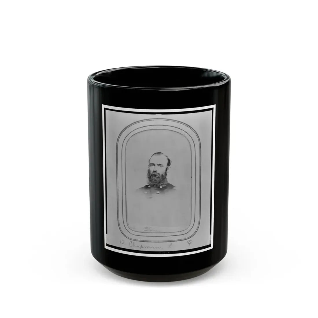 Lansard F. Chapman, Bust Portrait, Facing Slightly Left (U.S. Civil War) Black Coffee Mug 15oz - Go Mug Yourself
