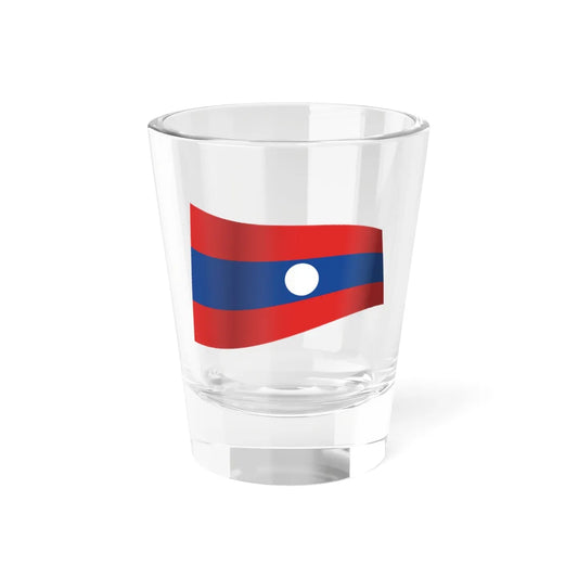 Laos Flag - iconic waving (Laos) Shot Glass 1.5oz 1.5oz - Go Mug Yourself