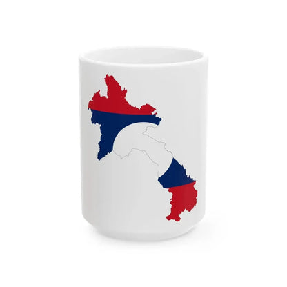 Laos-Flagmap (Laos) White Coffee Mug 15oz - Go Mug Yourself