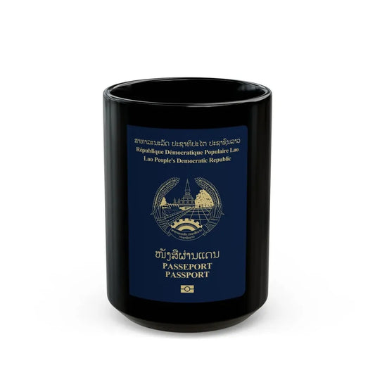 Laos Passport - Black Coffee Mug 15oz - Go Mug Yourself