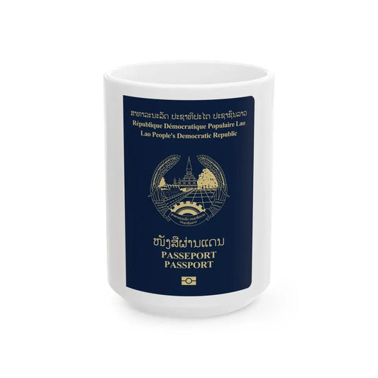Laos Passport - White Coffee Mug 15oz - Go Mug Yourself