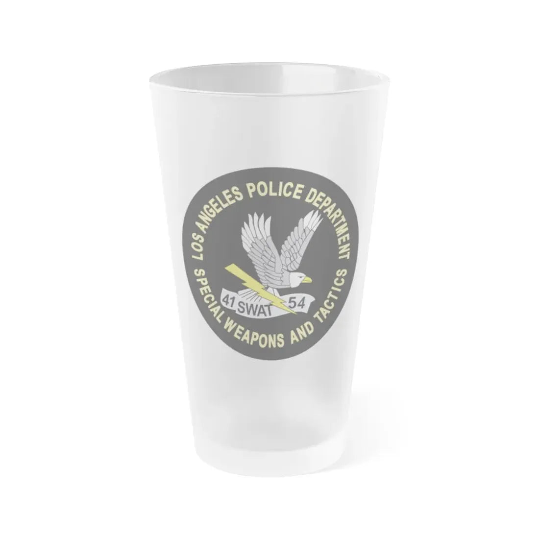 LAPD Special Weapons and Tactics SWAT - Frosted Pint Glass 16oz 16oz Frosted - Go Mug Yourself