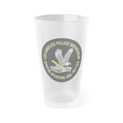 LAPD Special Weapons and Tactics SWAT - Frosted Pint Glass 16oz 16oz Frosted - Go Mug Yourself