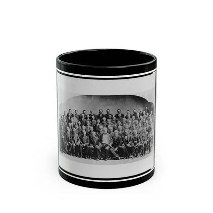 Large Group Of Union Veterans Of The Civil War. Including William Tecumseh Sherman (Front Row, Center), Posed (U.S. Civil War) Black Coffee Mug 11oz - Go Mug Yourself