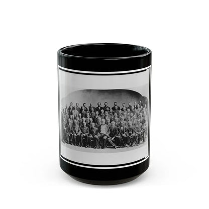 Large Group Of Union Veterans Of The Civil War. Including William Tecumseh Sherman (Front Row, Center), Posed (U.S. Civil War) Black Coffee Mug 15oz - Go Mug Yourself