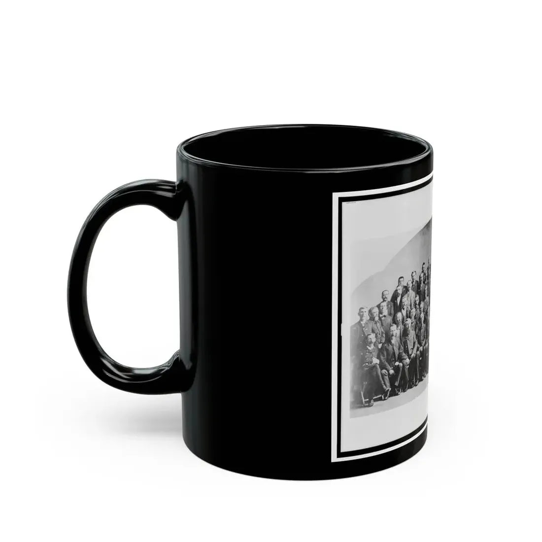 Large Group Of Union Veterans Of The Civil War. Including William Tecumseh Sherman (Front Row, Center), Posed (U.S. Civil War) Black Coffee Mug - Go Mug Yourself