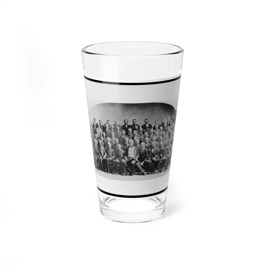 Large Group Of Union Veterans Of The Civil War. Including William Tecumseh Sherman (Front Row, Center), Posed (U.S. Civil War) Pint Glass 16oz 16oz - Go Mug Yourself