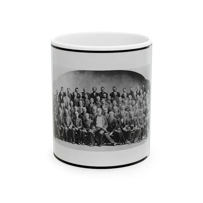 Large Group Of Union Veterans Of The Civil War. Including William Tecumseh Sherman (Front Row, Center), Posed (U.S. Civil War) White Coffee Mug 11oz - Go Mug Yourself