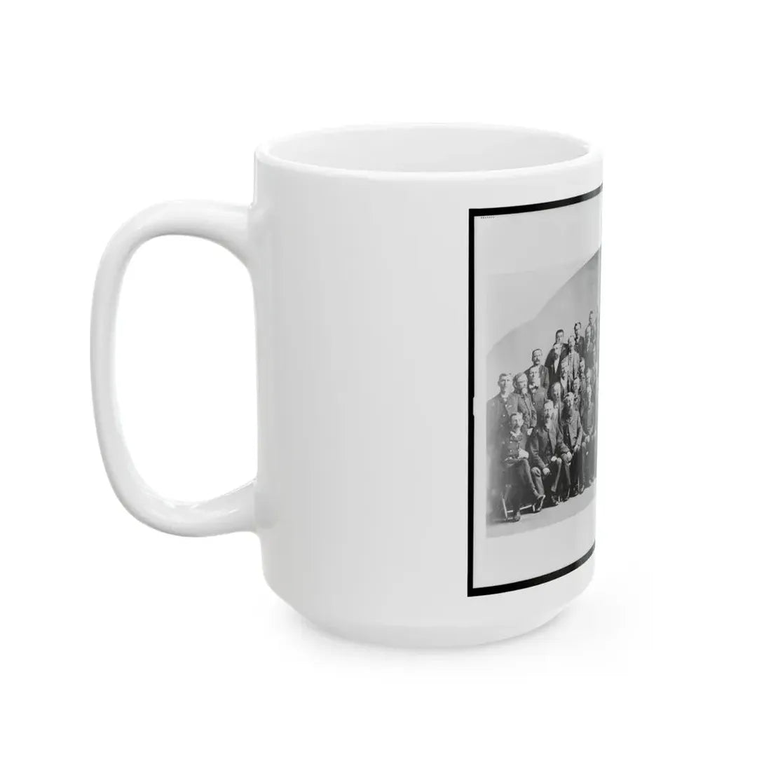 Large Group Of Union Veterans Of The Civil War. Including William Tecumseh Sherman (Front Row, Center), Posed (U.S. Civil War) White Coffee Mug - Go Mug Yourself