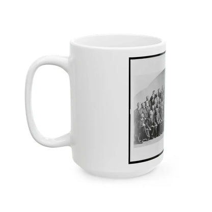 Large Group Of Union Veterans Of The Civil War. Including William Tecumseh Sherman (Front Row, Center), Posed (U.S. Civil War) White Coffee Mug - Go Mug Yourself