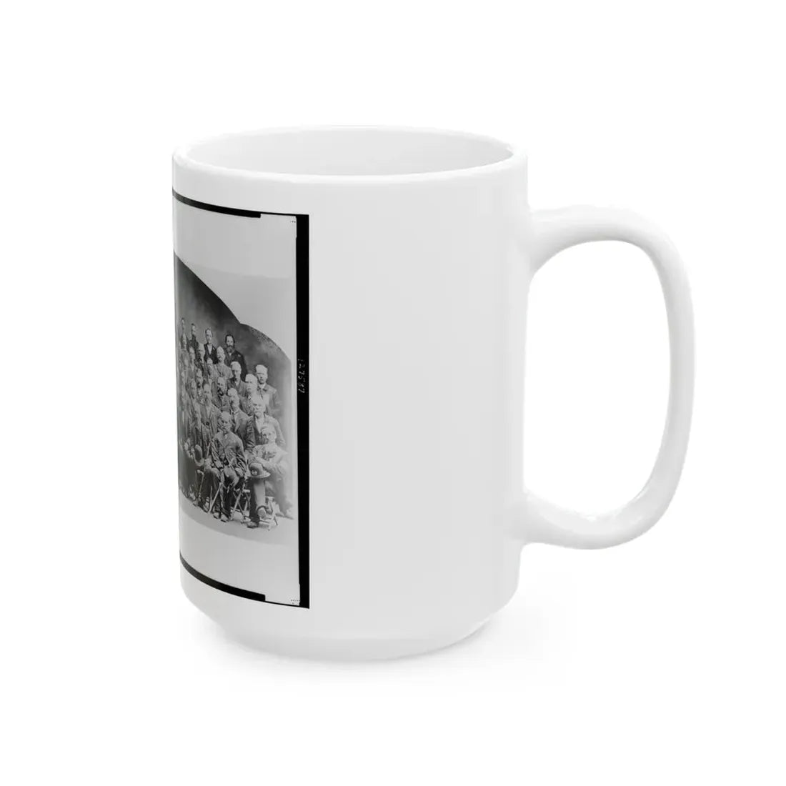 Large Group Of Union Veterans Of The Civil War. Including William Tecumseh Sherman (Front Row, Center), Posed (U.S. Civil War) White Coffee Mug - Go Mug Yourself