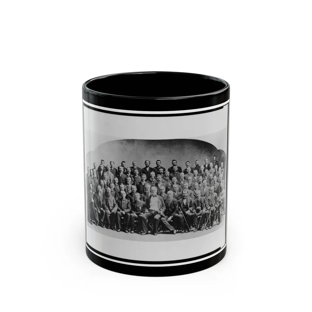 Large Group Of Union Veterans Of The Civil War. Including William Tecumseh Sherman (Front Row, Center), Posed (U.S. Civil War) Black Coffee Mug-11oz-Go Mug Yourself