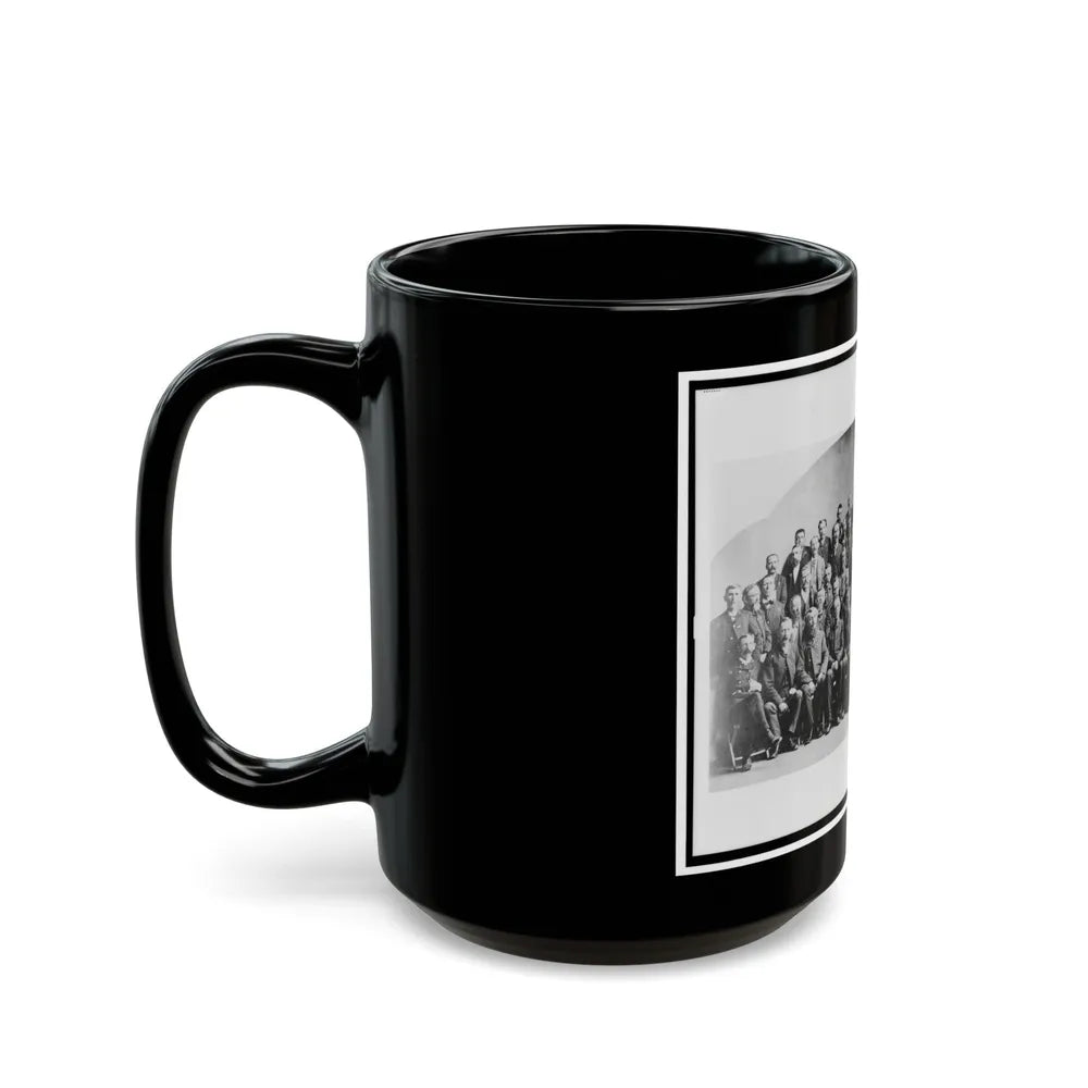 Large Group Of Union Veterans Of The Civil War. Including William Tecumseh Sherman (Front Row, Center), Posed (U.S. Civil War) Black Coffee Mug-Go Mug Yourself