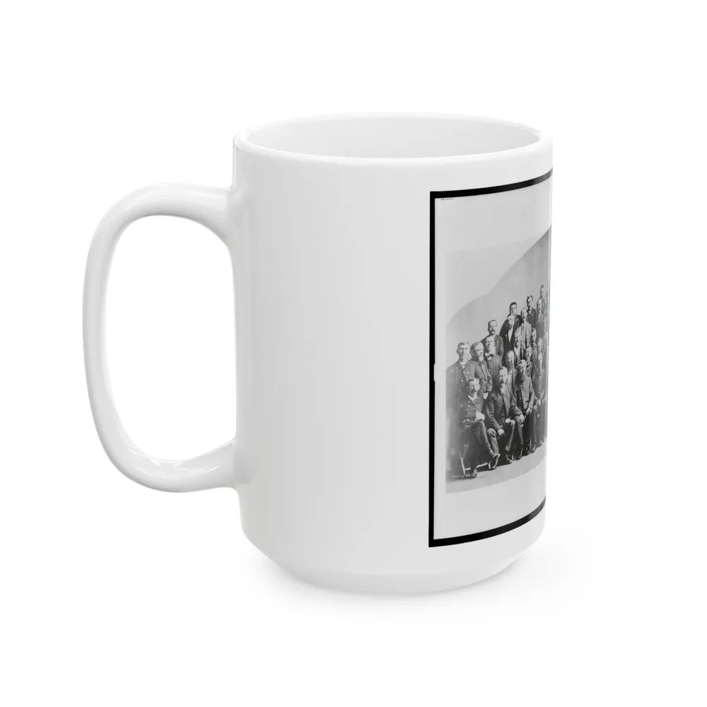 Large Group Of Union Veterans Of The Civil War. Including William Tecumseh Sherman (Front Row, Center), Posed (U.S. Civil War) White Coffee Mug-Go Mug Yourself