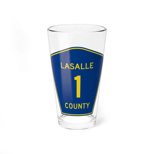 LaSalle County 1 (Illinois) (Road Sign) Pint Glass 16oz 16oz - Go Mug Yourself