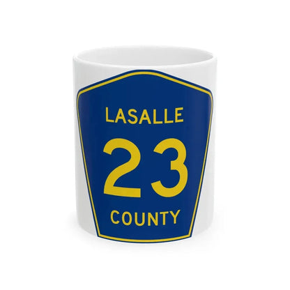 Lasalle County 23 (Illinois) (Road Sign) White Coffee Mug 11oz - Go Mug Yourself