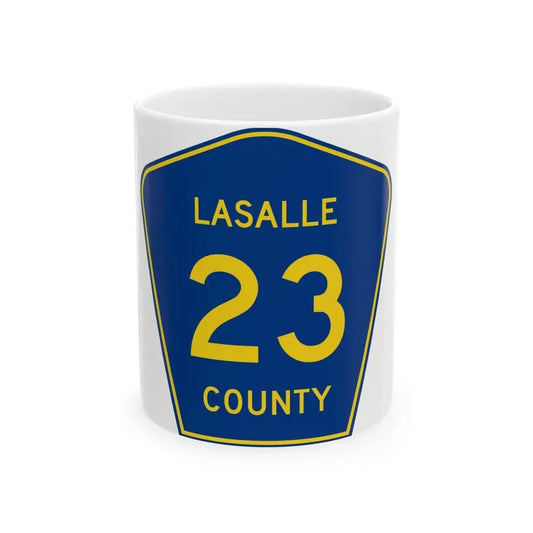 Lasalle County 23 (Illinois) (Road Sign) White Coffee Mug 11oz - Go Mug Yourself