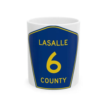 Lasalle County 6 (Illinois) (Road Sign) White Coffee Mug 11oz - Go Mug Yourself
