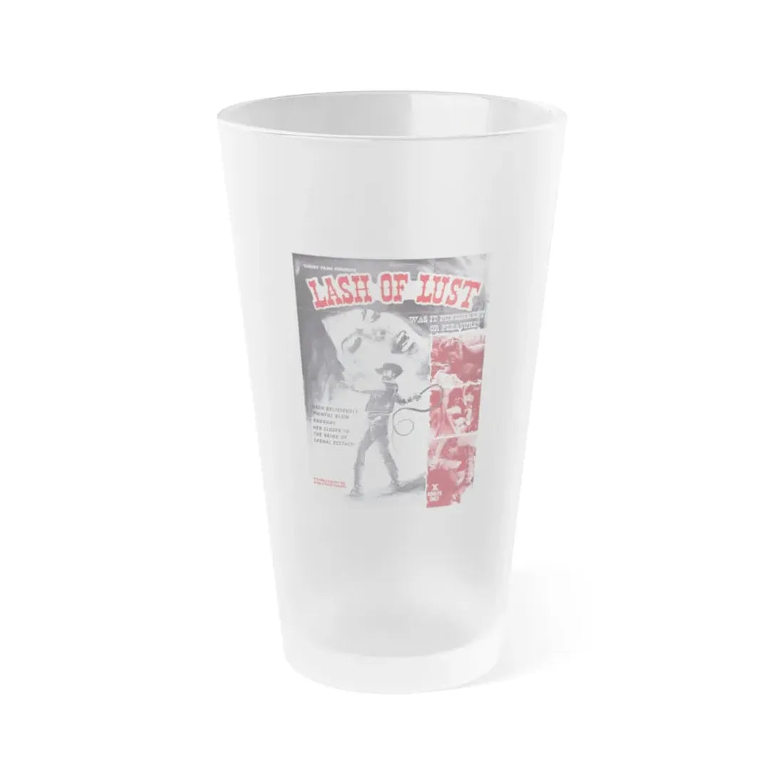LASH OF LUST 1972 Movie Poster - Frosted Pint Glass 16oz 16oz Frosted - Go Mug Yourself