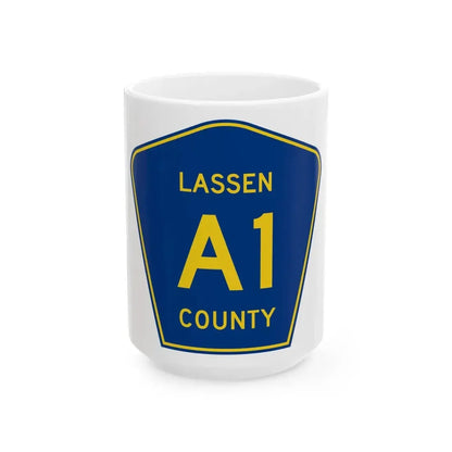 Lassen County A1 (California) (Road Sign) White Coffee Mug 15oz - Go Mug Yourself