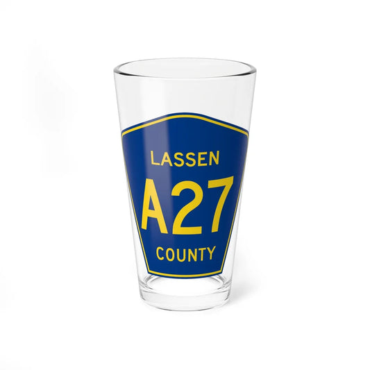 Lassen County A27 (California) (Road Sign) Pint Glass 16oz 16oz - Go Mug Yourself