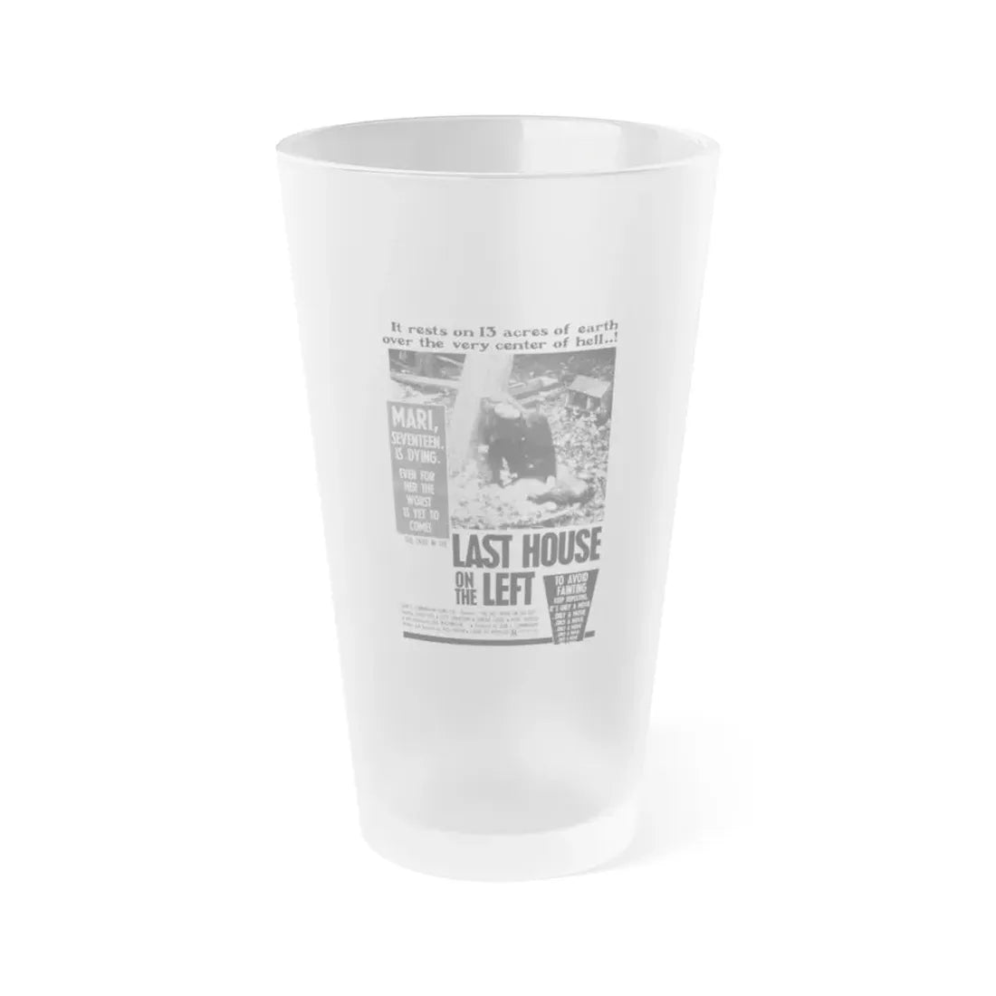 LAST HOUSE ON THE LEFT 1972 Movie Poster - Frosted Pint Glass 16oz 16oz Frosted - Go Mug Yourself