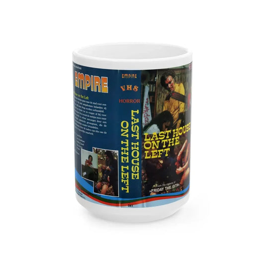 LAST HOUSE ON THE LEFT EMPIRE VIDEO (VHS COVER) - White Coffee Mug 15oz - Go Mug Yourself