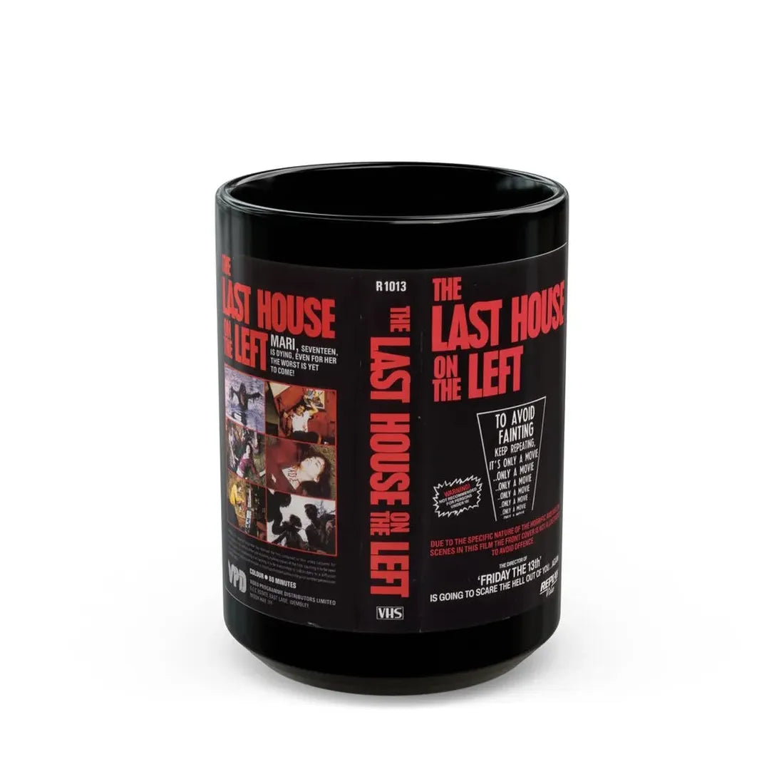 LAST HOUSE ON THE LEFT REPLAY VIDEO (VHS COVER) - Black Coffee Mug 15oz - Go Mug Yourself