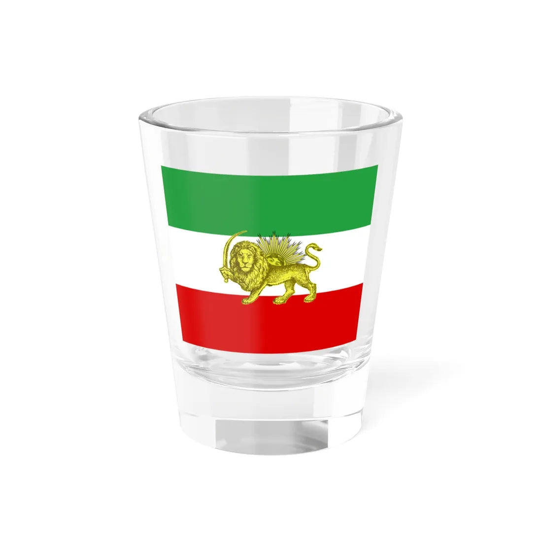 Late 19th and early 20th century flag of Persia (Iran) Shot Glass 1.5oz 1.5oz - Go Mug Yourself