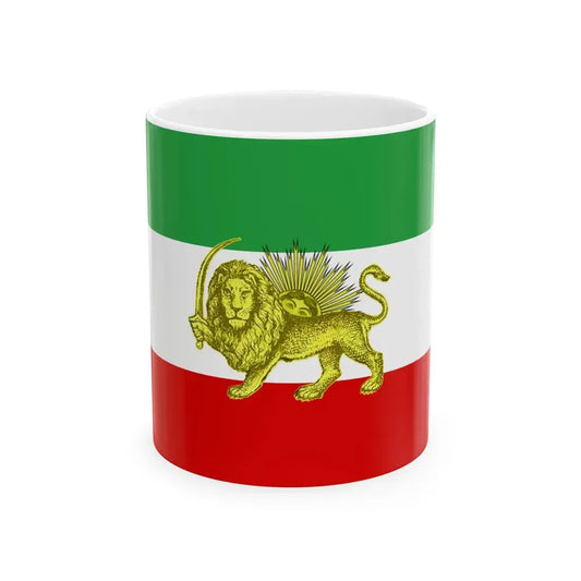 Late 19th and early 20th century flag of Persia (Iran) White Coffee Mug 11oz - Go Mug Yourself