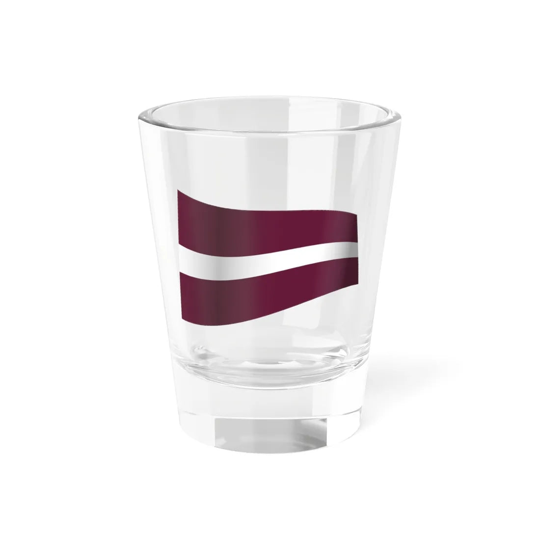 Latvia Flag - iconic waving (Latvia) Shot Glass 1.5oz 1.5oz - Go Mug Yourself