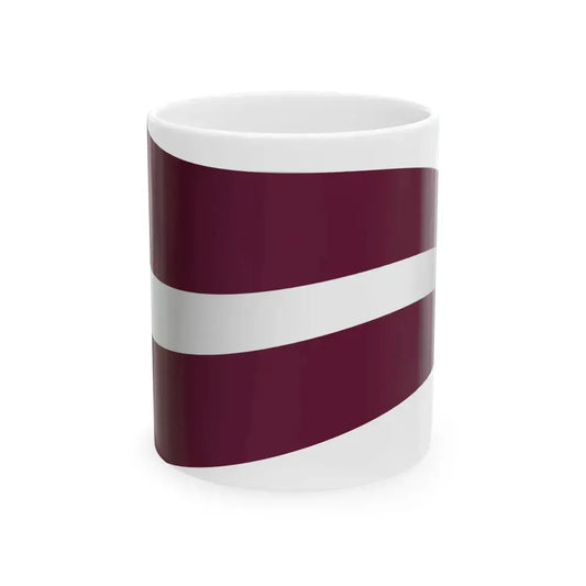 Latvia Flag - iconic waving (Latvia) White Coffee Mug 11oz - Go Mug Yourself