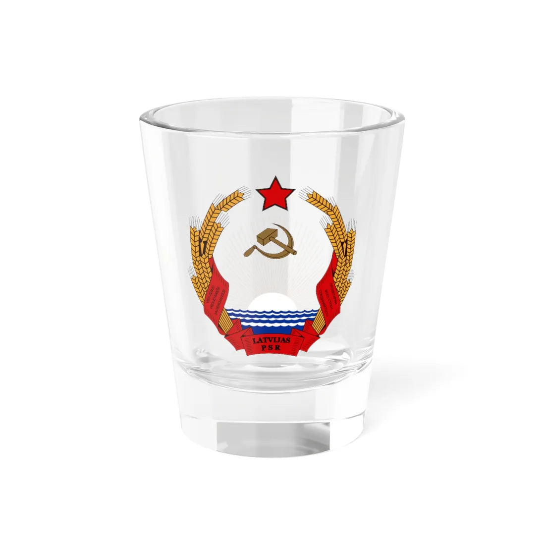 Latvia SSR coa (Latvia) (Coat of Arms) Shot Glass 1.5oz 1.5oz - Go Mug Yourself