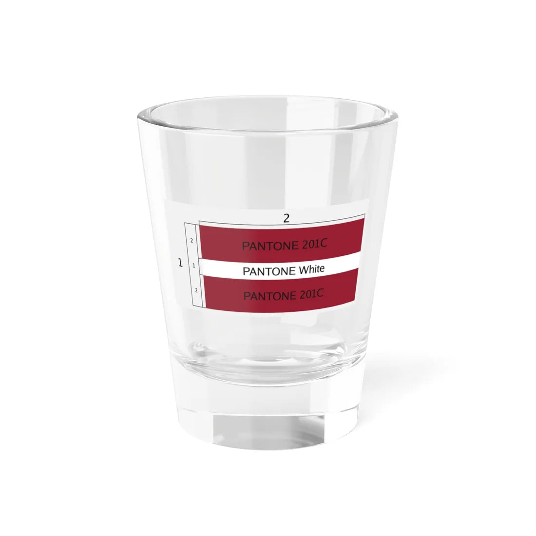 Latvijas karogs proporcijas (Latvia) Shot Glass 1.5oz - Go Mug Yourself