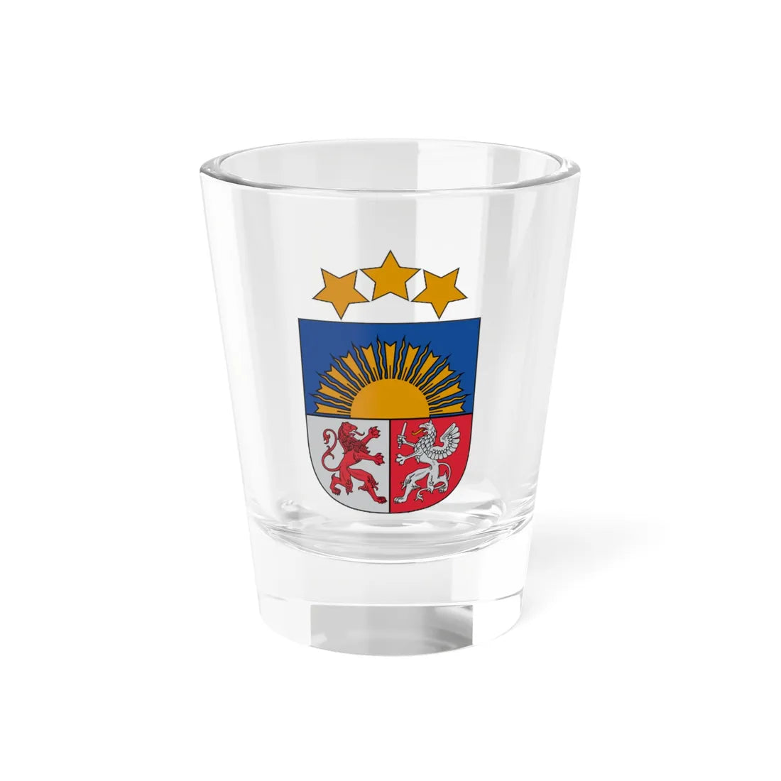 Latvijas Republikas mazais ģerbonis (Latvia) (Coat of Arms) Shot Glass 1.5oz 1.5oz - Go Mug Yourself
