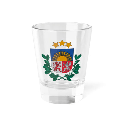 Latvijas Republikas papildinātais mazais ģerbonis (Latvia) (Coat of Arms) Shot Glass 1.5oz 1.5oz - Go Mug Yourself