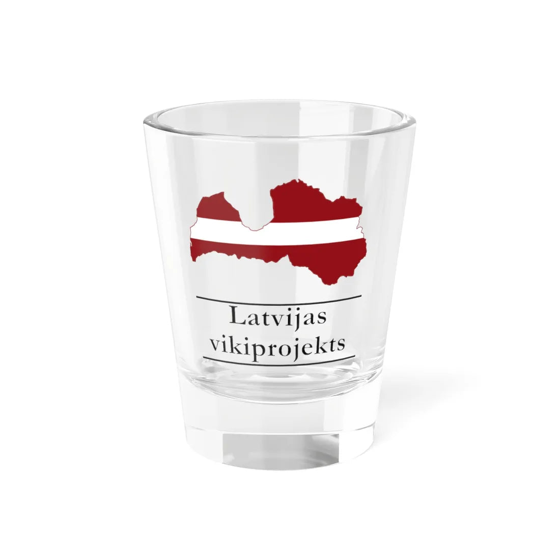 Latvijas vikiprojekta logo (Latvia) Shot Glass 1.5oz 1.5oz - Go Mug Yourself