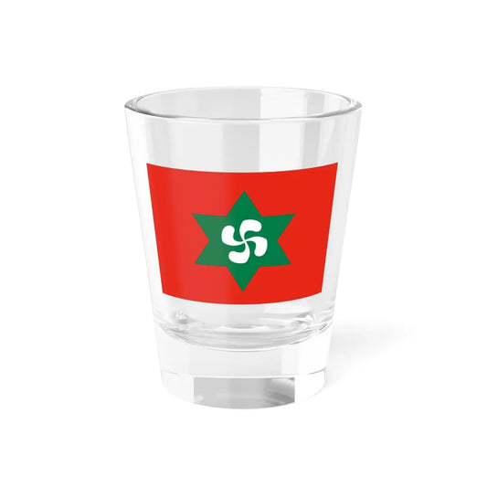 Lauburu flag of Eusko Abertzale Ekintza (Spain) Shot Glass 1.5oz 1.5oz - Go Mug Yourself