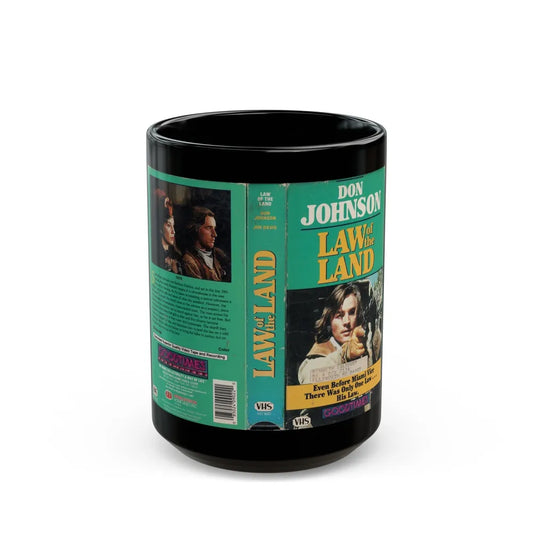 LAW OF THE LAND DON JOHNSON (VHS COVER) - Black Coffee Mug-15oz-Go Mug Yourself