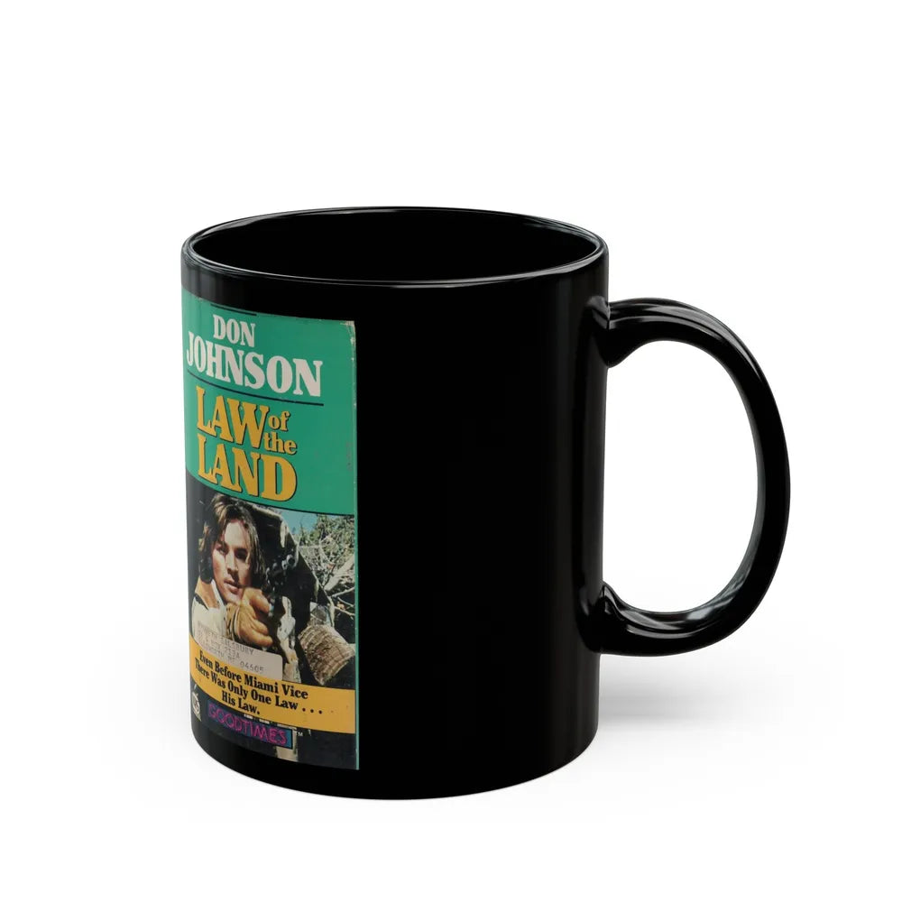 LAW OF THE LAND DON JOHNSON (VHS COVER) - Black Coffee Mug-Go Mug Yourself