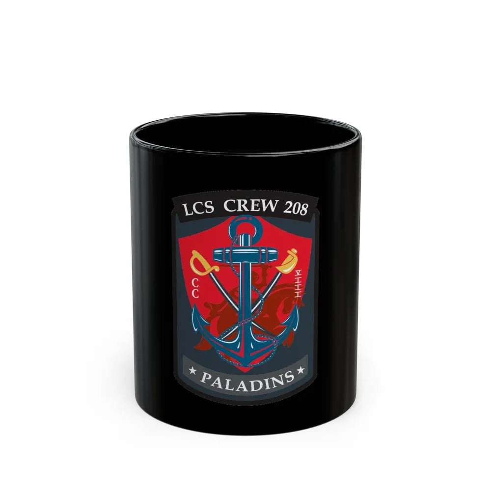 LCS CREW 208 (U.S. Navy) Black Coffee Mug-11oz-Go Mug Yourself