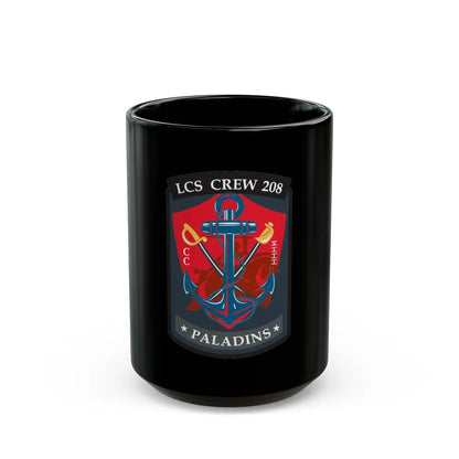 LCS CREW 208 (U.S. Navy) Black Coffee Mug-15oz-Go Mug Yourself