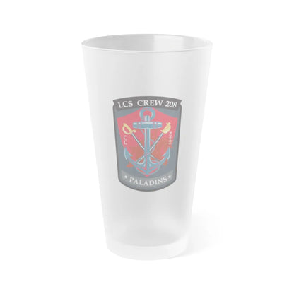 LCS CREW 208 (U.S. Navy) Frosted Pint Glass 16oz-Go Mug Yourself