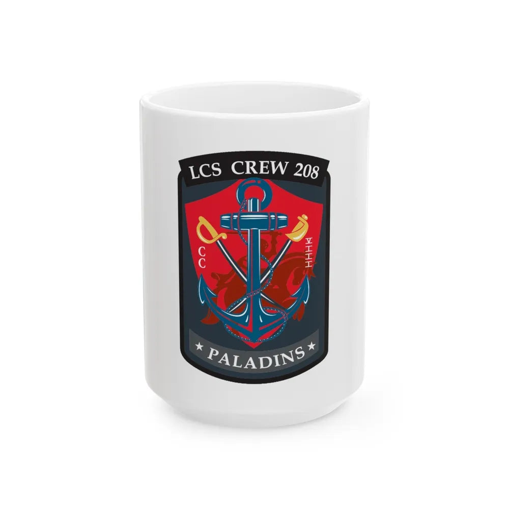 LCS CREW 208 (U.S. Navy) White Coffee Mug-15oz-Go Mug Yourself