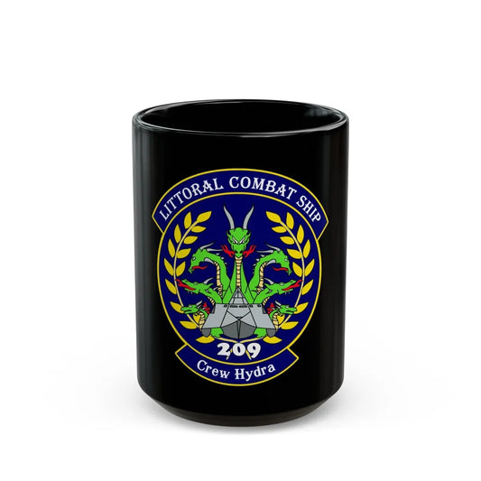 LCS Littoral Combat Ship Crew Hydra (U.S. Navy) Black Coffee Mug-15oz-Go Mug Yourself