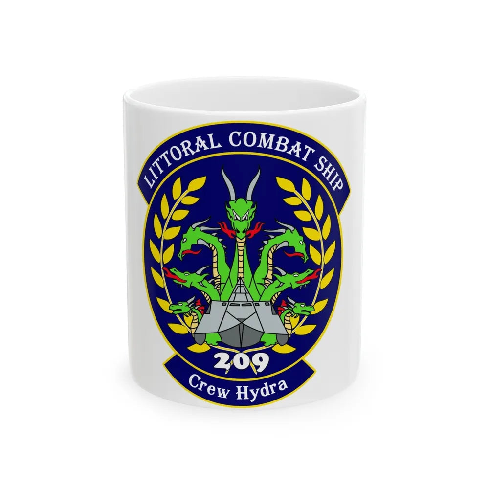 LCS Littoral Combat Ship Crew Hydra (U.S. Navy) White Coffee Mug-11oz-Go Mug Yourself