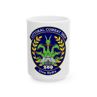 LCS Littoral Combat Ship Crew Hydra (U.S. Navy) White Coffee Mug-15oz-Go Mug Yourself