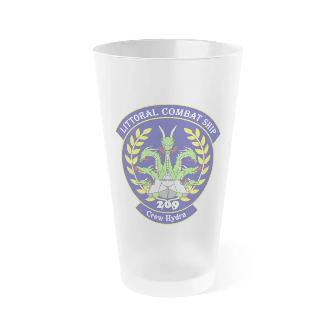 LCS Littoral Combat Ship Crew Hydra (U.S. Navy) Frosted Pint Glass 16oz Default Title - Go Mug Yourself