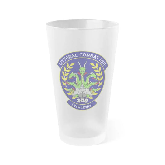 LCS Littoral Combat Ship Crew Hydra (U.S. Navy) Frosted Pint Glass 16oz Default Title - Go Mug Yourself