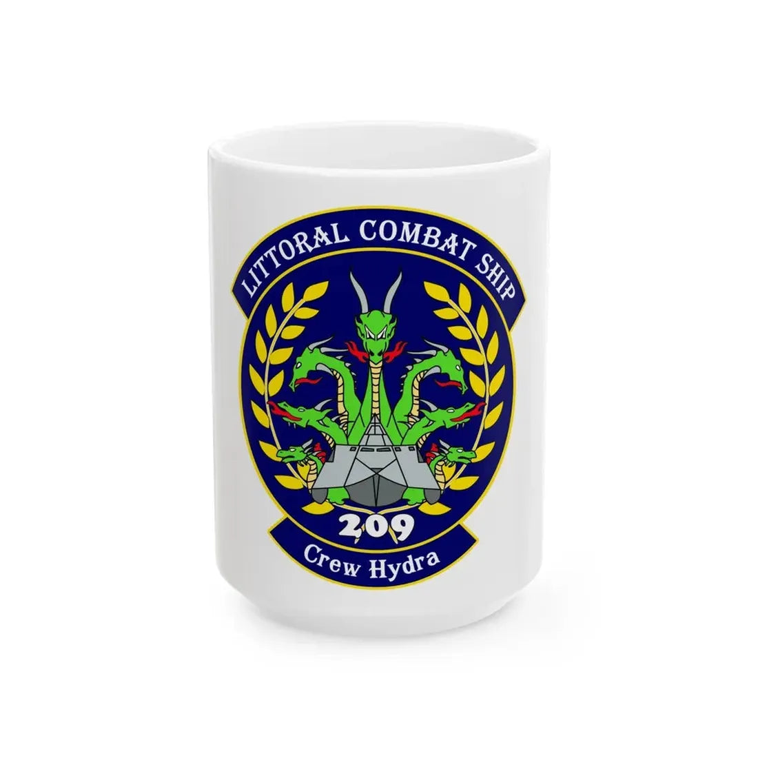 LCS Littoral Combat Ship Crew Hydra (U.S. Navy) White Coffee Mug 15oz - Go Mug Yourself